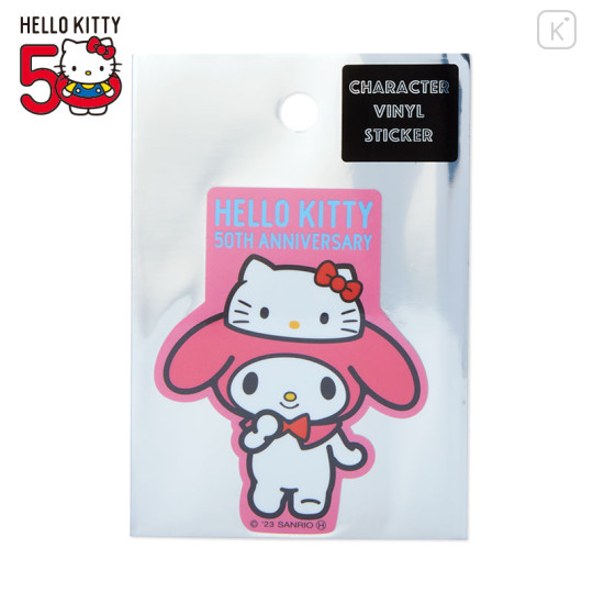 Japan Sanrio Die-cut Vinyl Sticker - My Melody / Hello Kitty 50th Anniversary - 1