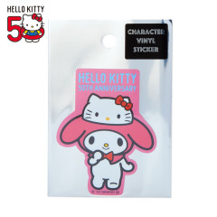 Japan Sanrio Die-cut Vinyl Sticker - My Melody / Hello Kitty 50th Anniversary
