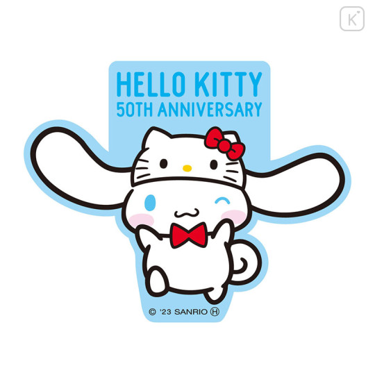 Japan Sanrio Die-cut Vinyl Sticker - Cinnamoroll / Hello Kitty 50th Anniversary - 2