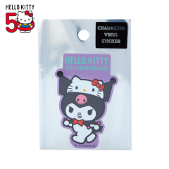 Japan Sanrio Die-cut Vinyl Sticker - Kuromi / Hello Kitty 50th Anniversary