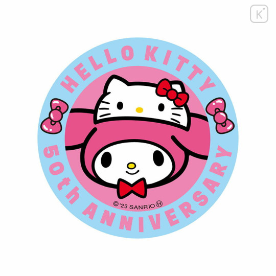 Japan Sanrio Vinyl Sticker - My Melody / Hello Kitty 50th Anniversary - 2