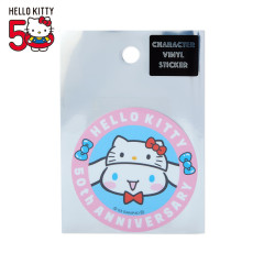 Japan Sanrio Vinyl Sticker - Cinnamoroll / Hello Kitty 50th Anniversary