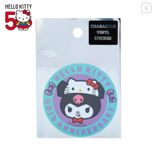 Japan Sanrio Vinyl Sticker - Kuromi / Hello Kitty 50th Anniversary - 1
