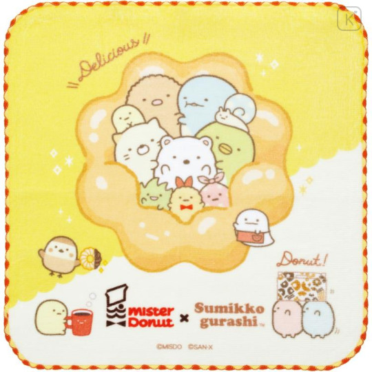 Japan San-X Mini Towel - Sumikko Gurashi / Mister Donut - 1