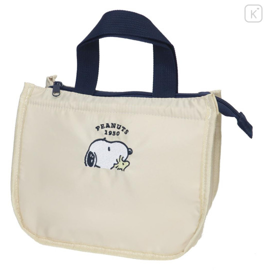 Japan Peanuts Mini Insulated Cooler Bag Lunch Bag - Snoopy / Woodstock Beige - 1