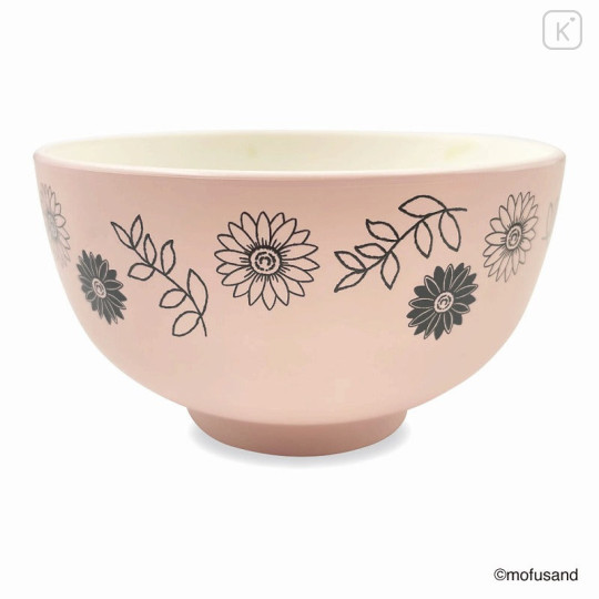 Japan Mofusand Ceramic Tea Bowl & Melamine Soup Bowl Set - Cat / Flower - 6