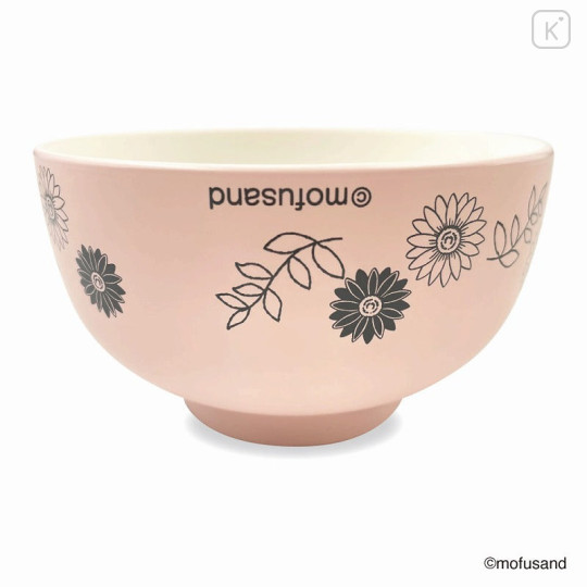Japan Mofusand Ceramic Tea Bowl & Melamine Soup Bowl Set - Cat / Flower - 8