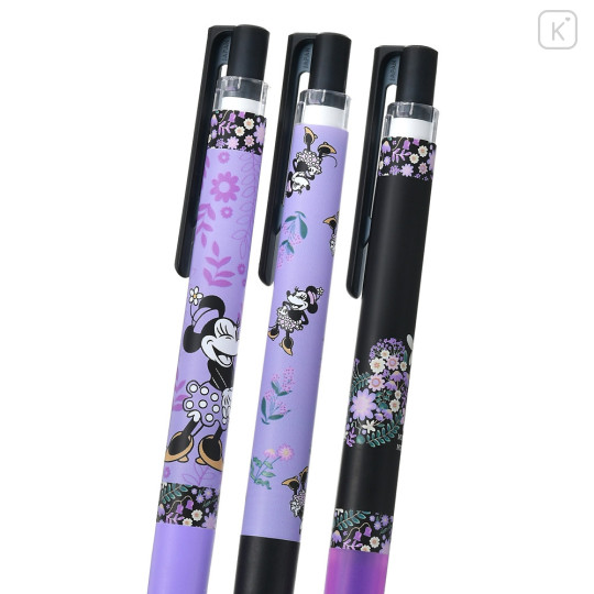Japan Disney Store Juice Up Gel Pen 3pcs Set - Minne Mouse / Black & Purple - 3