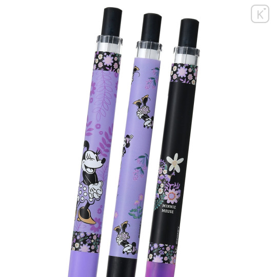 Japan Disney Store Juice Up Gel Pen 3pcs Set - Minne Mouse / Black & Purple - 4