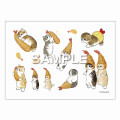 Japan Mofusand × Irodo Easy Rub Cloth Sticker - Cat / Fried Shrimp - 6