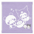 Japan Sanrio × Mochimochi Panda Jacquard Embroidered Towel Handkerchief - Kuromi / Purple - 1