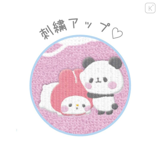 Japan Sanrio × Mochimochi Panda Jacquard Embroidered Towel Handkerchief - My Melody / Pink - 2