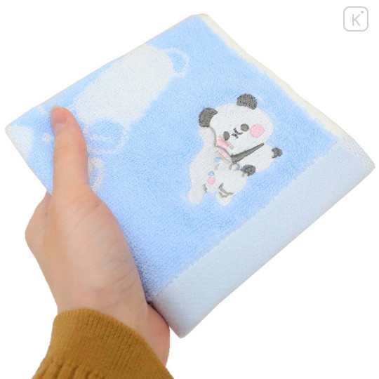 Japan Sanrio × Mochimochi Panda Jacquard Embroidered Towel Handkerchief - Cinnamoroll / Blue - 3