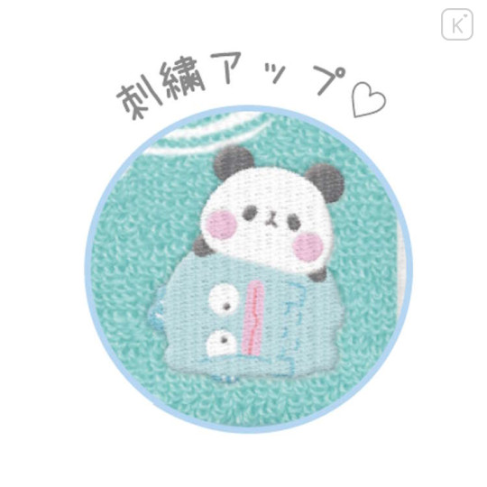 Japan Sanrio × Mochimochi Panda Jacquard Embroidered Towel Handkerchief - Hangyodon - 2