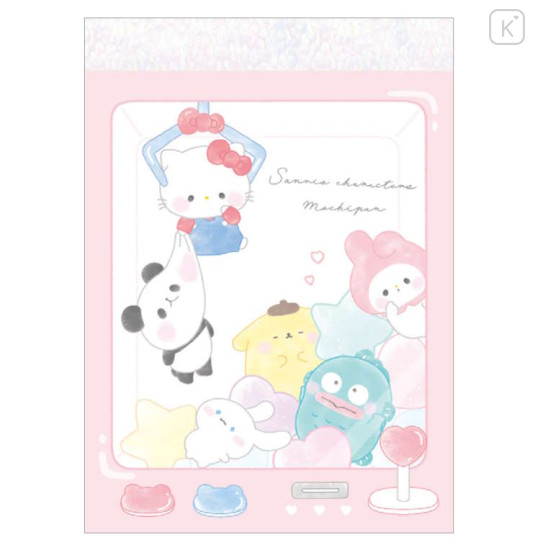 Japan Sanrio × Mochimochi Panda Mini Notepad - Characters / Crane Game Gotcha - 1