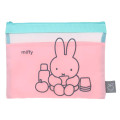 Japan Miffy Mesh Pouch - Pink & Bright Green Blue - 1