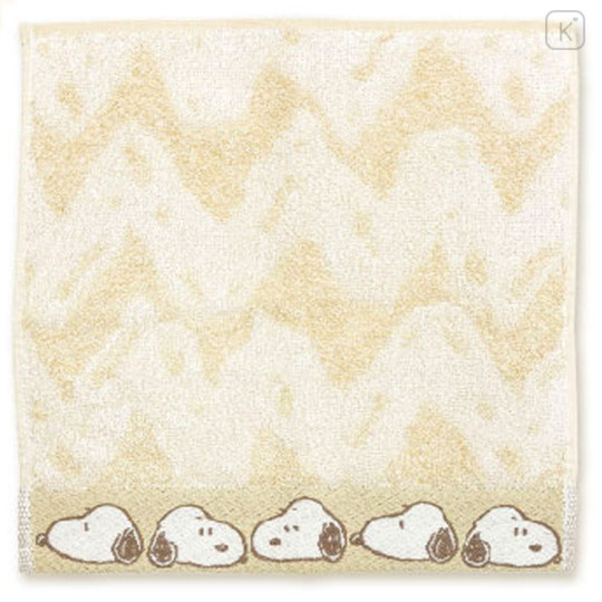 Japan Peanuts Jacquard Towel Handkerchief - Snoopy / Faces Yellow - 1