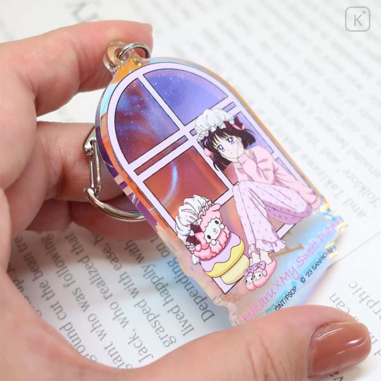 Japan Sanrio × Sailor Moon Aurora Acrylic Keychain - Sailor Saturn / Sweet Piano - 2