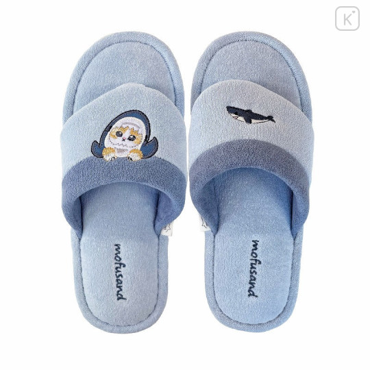 Japan Mofusand Beach Sandal Slippers - Cat / Blue - 1