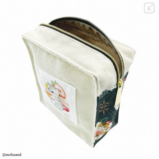 Japan Mofusand Store Square Cosmetic Pouch - Cat / Lattice Green - 5