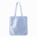 Japan Mofusand Store Satin Ruffle Tote Bag - Cat / Blue - 5