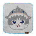 Japan Mofusand Mini Towel - Cat / Shark Nyan Face - 1