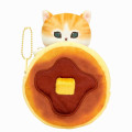Japan Mofusand Keychain Plush Pouch - Cat / Pancake Nyan - 3