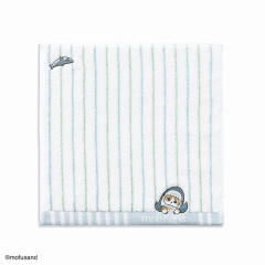 Japan Mofusand Embroidered Mini Towel - Cat / Shark Stripe Blue