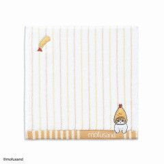 Japan Mofusand Embroidered Mini Towel - Cat / Fried Shrimp Stripe Yellow
