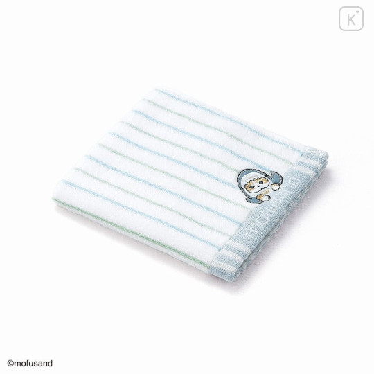 Japan Mofusand Embroidered Towel - Cat / Shark Stripe Blue - 2