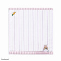 Japan Mofusand Embroidered Towel - Cat / Rabbit Stripe Pink - 1