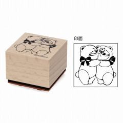 Japan Mofusand Exhibition Wooden Stamp - Cat : Hug Teddy Bear Cosplay