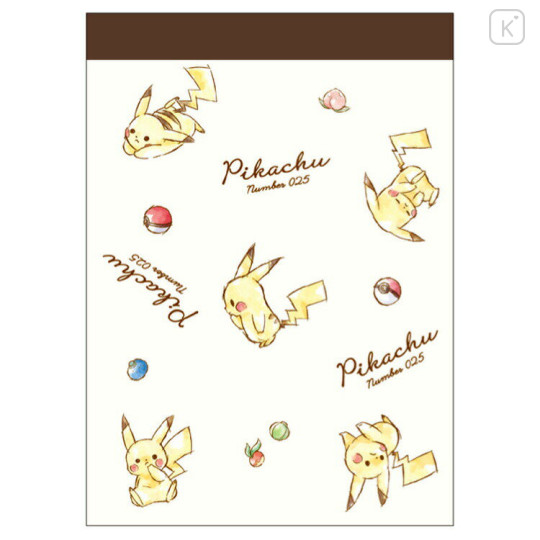 Japan Pokemon Mini Notepad - Pikachu / Number025 - 1