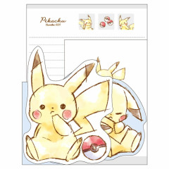 Japan Pokemon Die-cut Letter Envelope Set - Pikachu / Number025 Blue