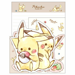 Japan Pokemon Die-cut Letter Envelope Set - Pikachu / Number025 Brown