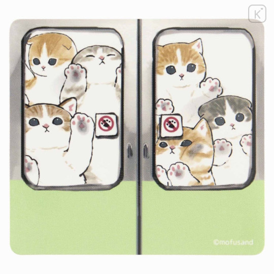 Japan Mofusand Exhibition Vinyl Sticker - Cat / Crowded Train - 1