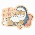 Japan Mofusand Exhibition Vinyl Sticker - Cat / Shark Eat Well And Sleep Well - 1