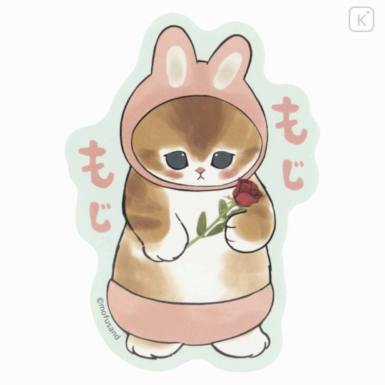 Japan Mofusand Exhibition Vinyl Sticker - Cat / Rabbit Nervous - 1