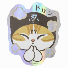 Japan Mofusand Exhibition Hologram Vinyl Sticker - Cat / Ninja