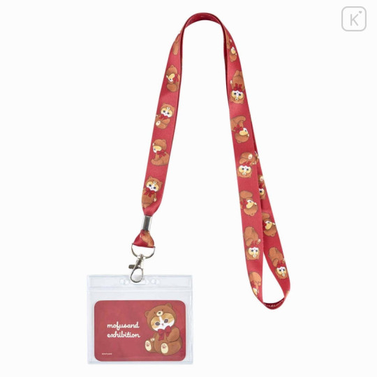 Japan Mofusand Exhibition Long Neck Strap with ID Badge Holder - Cat / Teddy Bear Cosplay Red - 1