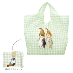 Japan Mofusand Mini Eco Shopping Bag - Cat / Fried Shrimp Green