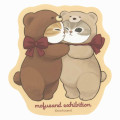 Japan Mofusand Exhibition Vinyl Sticker - Cat / Hug Teddy Bear Nyan - 1