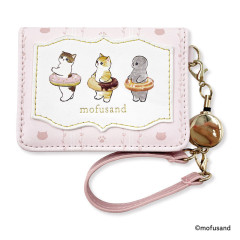 Japan Mofusand Store Bifold Pass Case Card Holder - Cat / Donuts / Pink