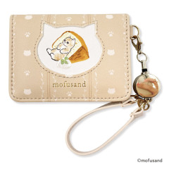 Japan Mofusand Store Bifold Pass Case Card Holder - Cat / Sweets / Cappuccino