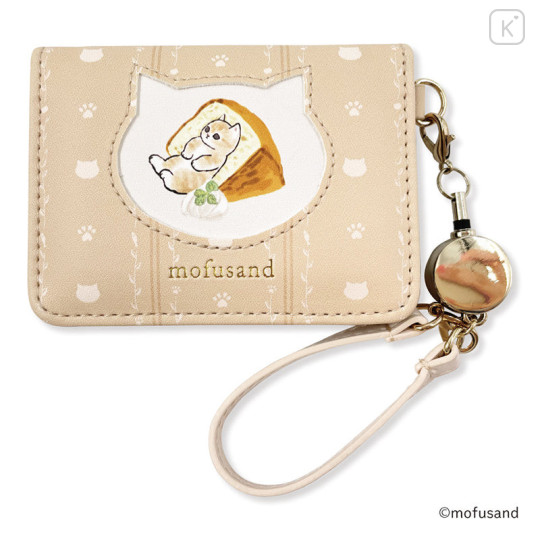 Japan Mofusand Store Bifold Pass Case Card Holder - Cat / Sweets / Cappuccino - 3