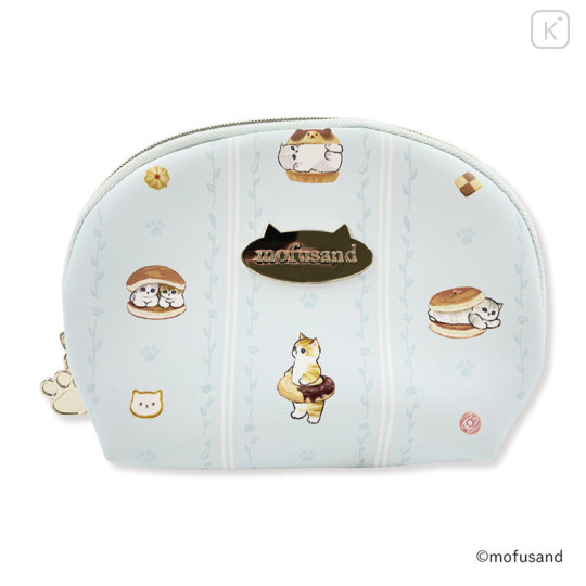 Japan Mofusand Store Round Pouch & Tissue Case - Cat / Sweets / Blue - 1