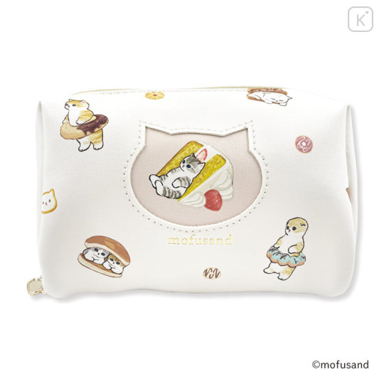 Japan Mofusand Store Square Pouch - Cat / Sweets / White - 1