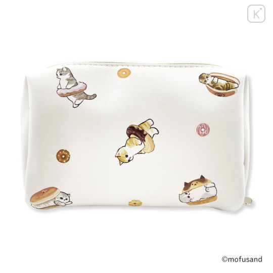 Japan Mofusand Store Square Pouch - Cat / Sweets / White - 4
