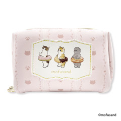 Japan Mofusand Store Square Pouch - Cat / Donuts / Pink