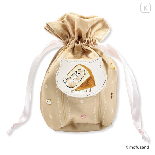 Japan Mofusand Store Drawstring Bag - Cat / Sweets / Cappuccino - 1